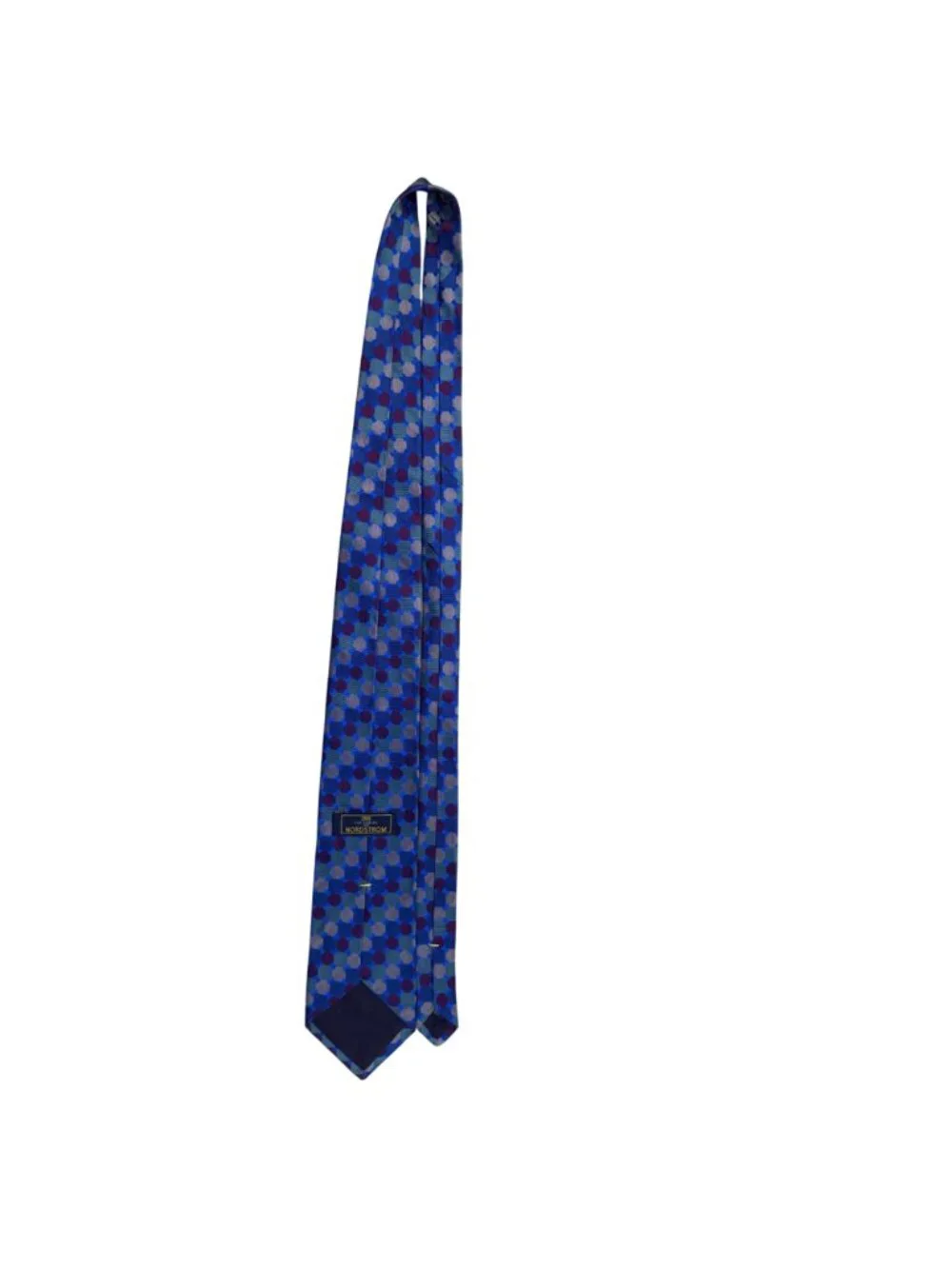 Xmi Men’s Blue Multicolor All Silk Geometric Pattern Tie Handmade Italy Imported